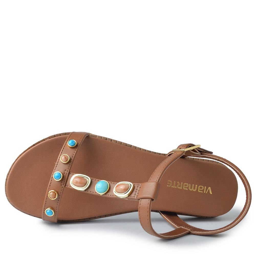 Sandália Papete Via Marte Feminina 107-036-07 Marrom 4