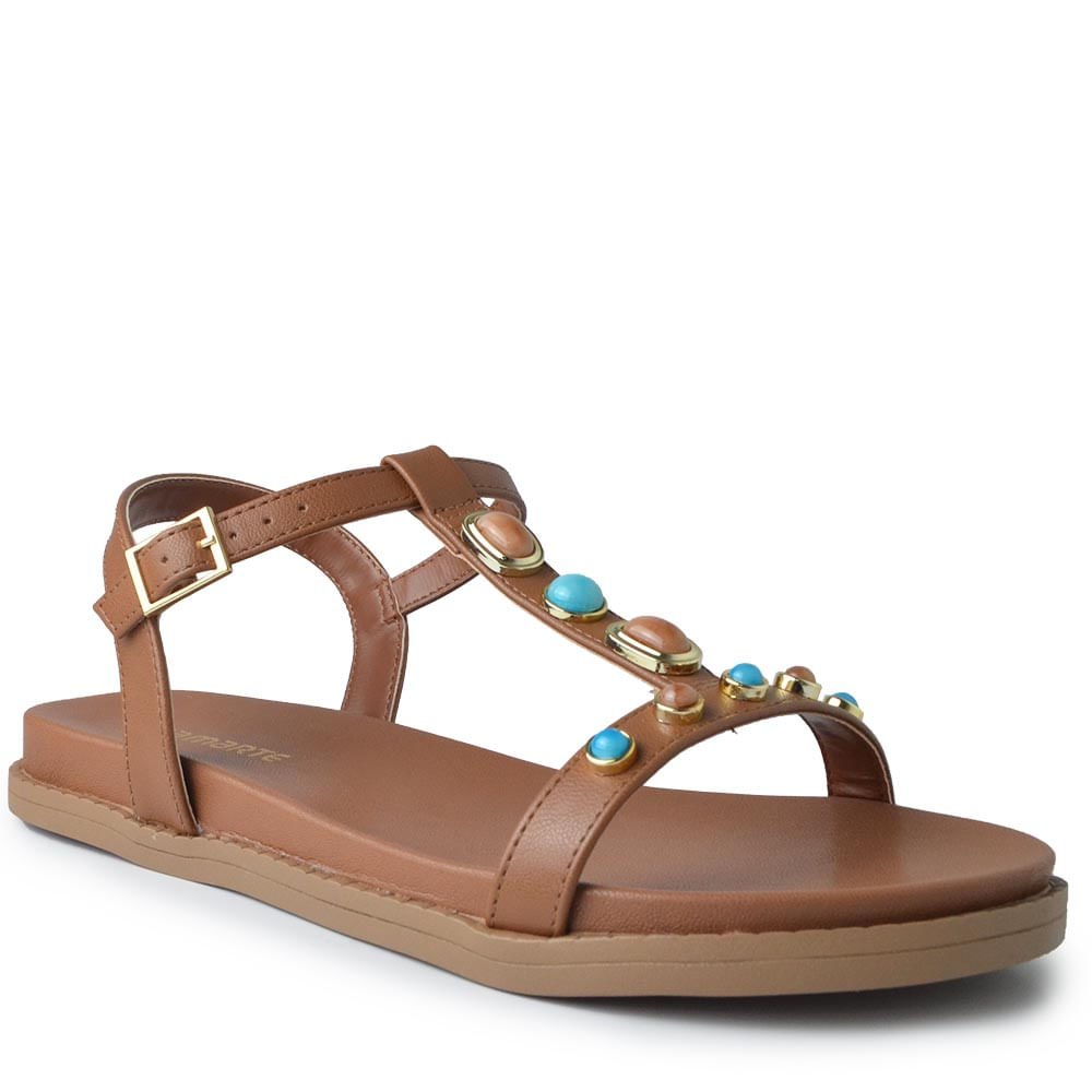 Sandália Papete Via Marte Feminina 107-036-07 Marrom 2