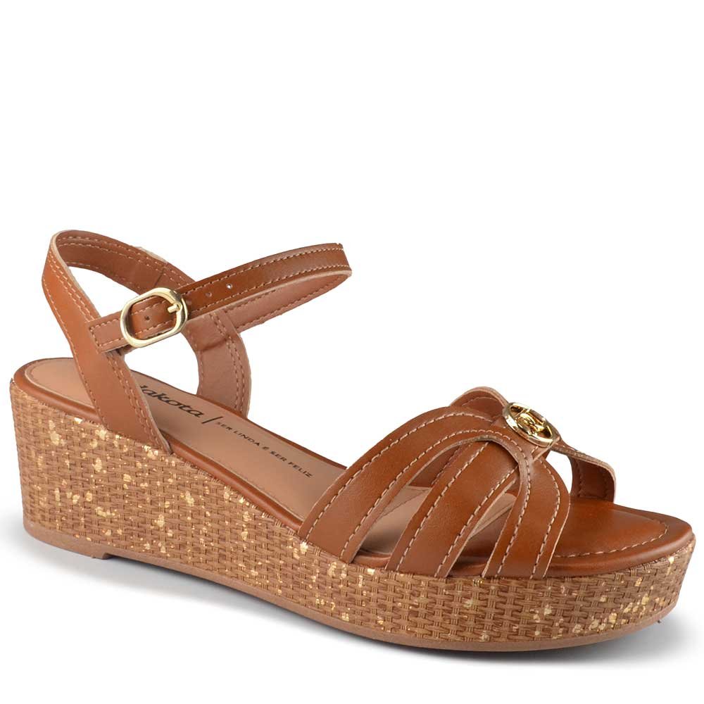 Sandália Anabela Dakota Feminina Y9811 Marrom 2