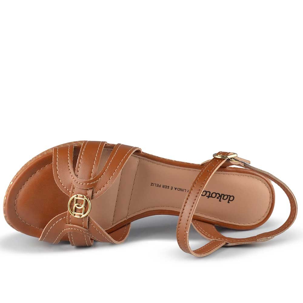Sandália Anabela Dakota Feminina Y9811 Marrom 4