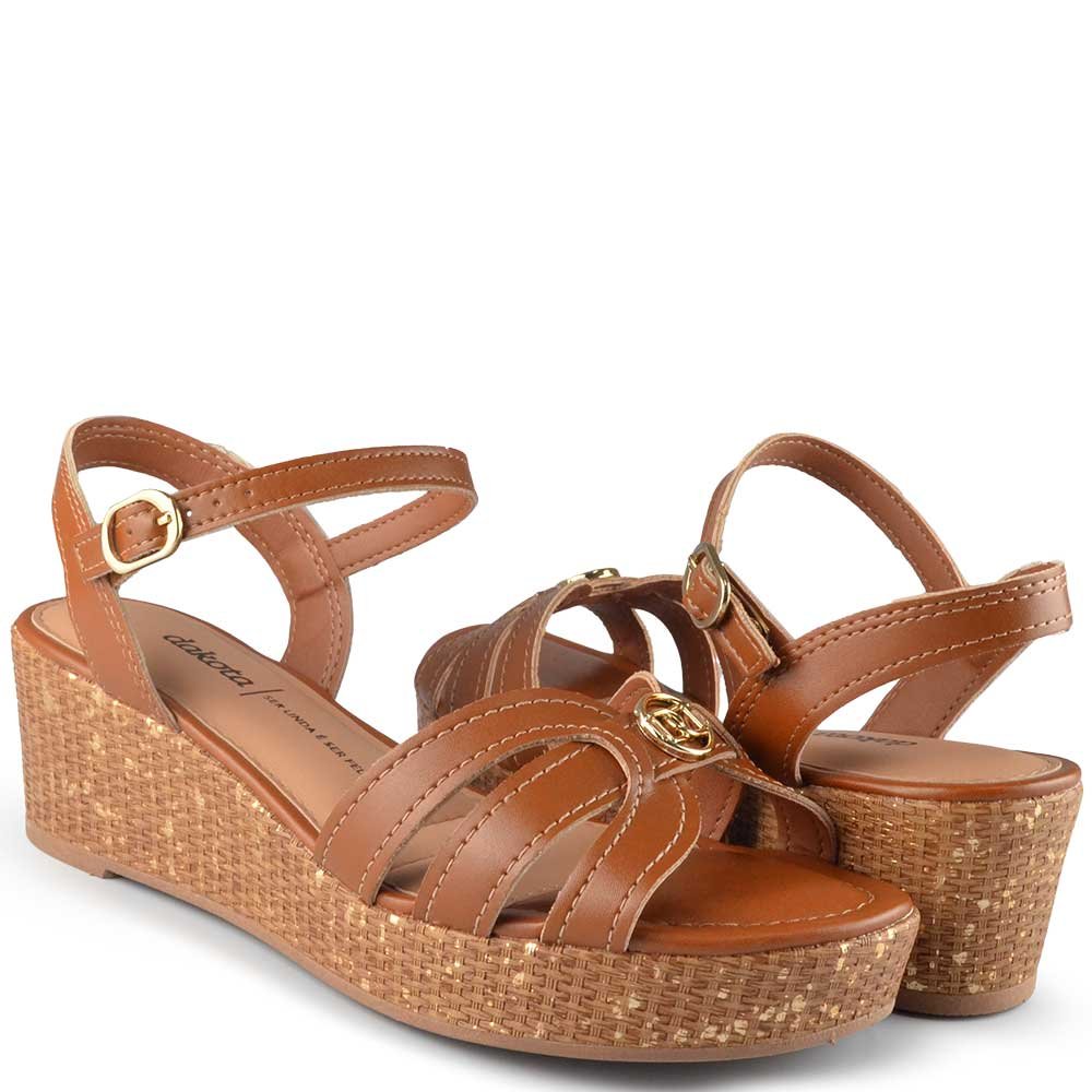 Sandália Anabela Dakota Feminina Y9811 Marrom 6