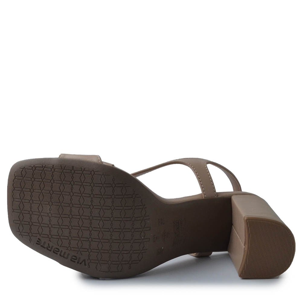 Sandália Via Marte Feminino Salto Bloco 139-038-01 Bege 5