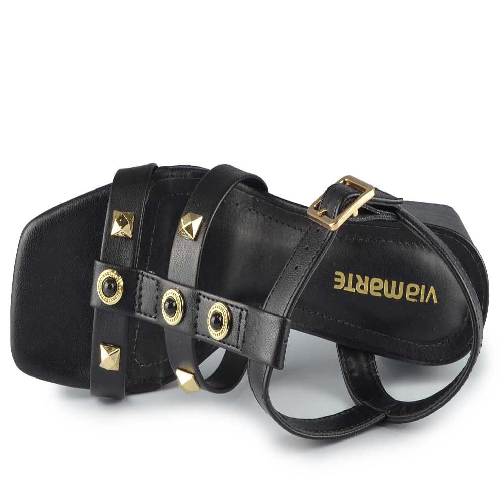 Sandália Via Marte Feminina Salto Bloco 171-035-01 Preto 4