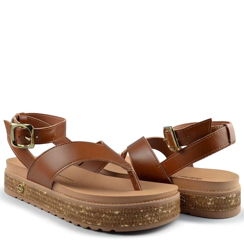 Sandália FlatForm Dakota Feminina Y9472 Marrom 2