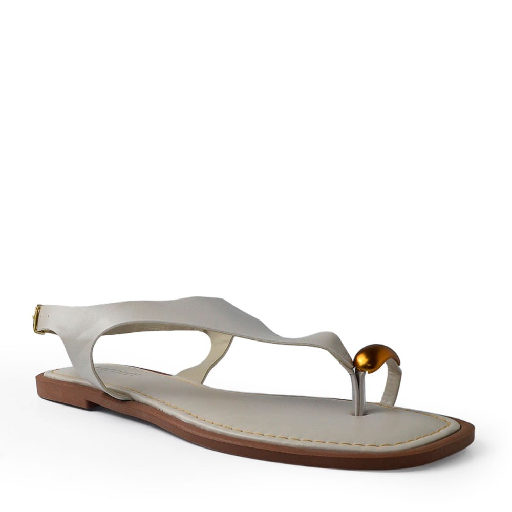 Sandália Rasteira Lacolly Feminina 951969 Branco 2