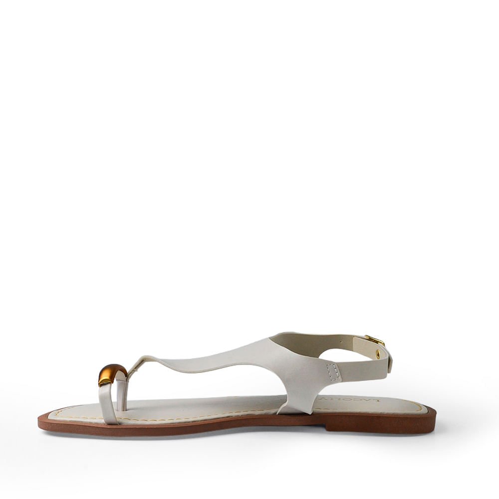 Sandália Rasteira Lacolly Feminina 951969 Branco 3