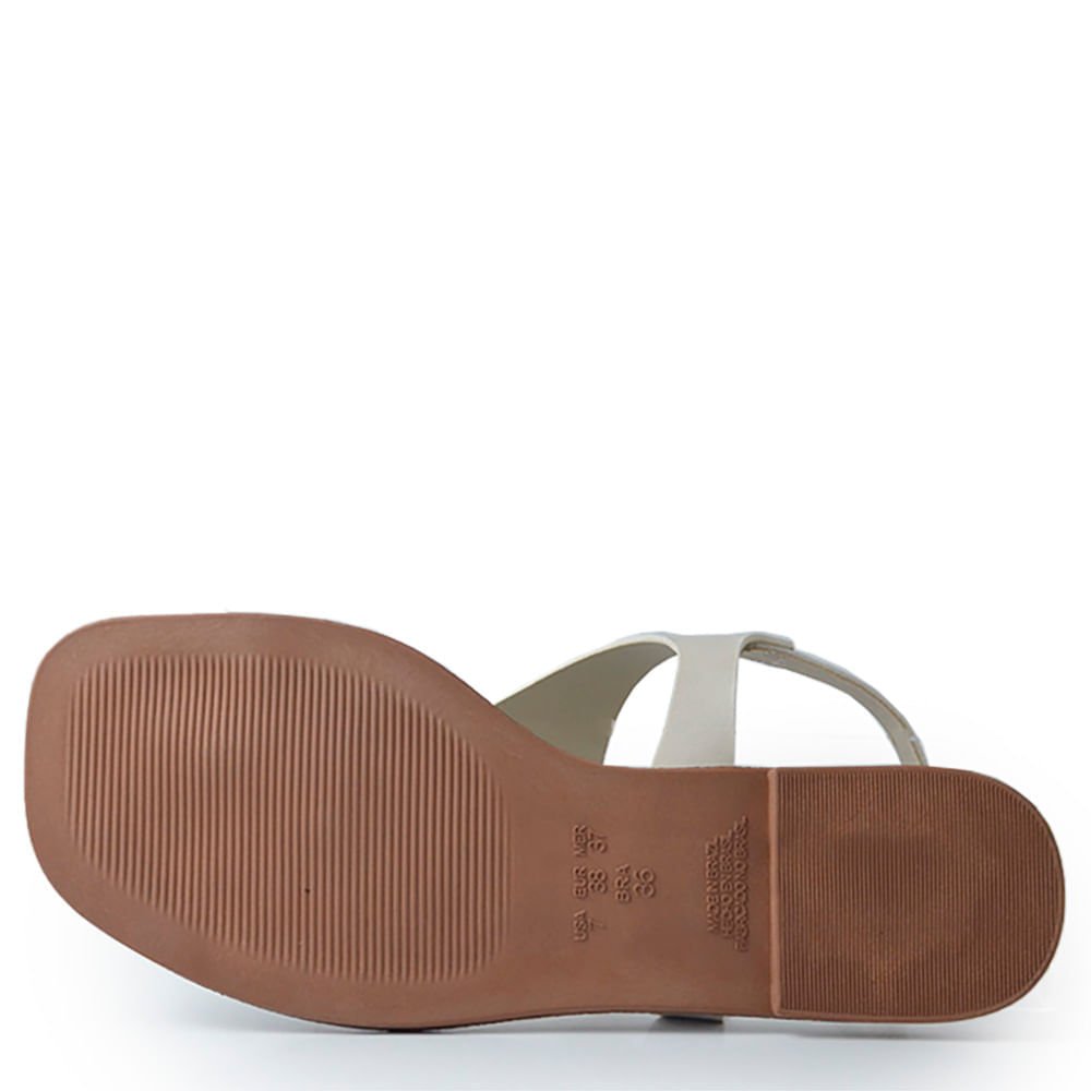 Sandália Rasteira Lacolly Feminina 951969 Branco 5