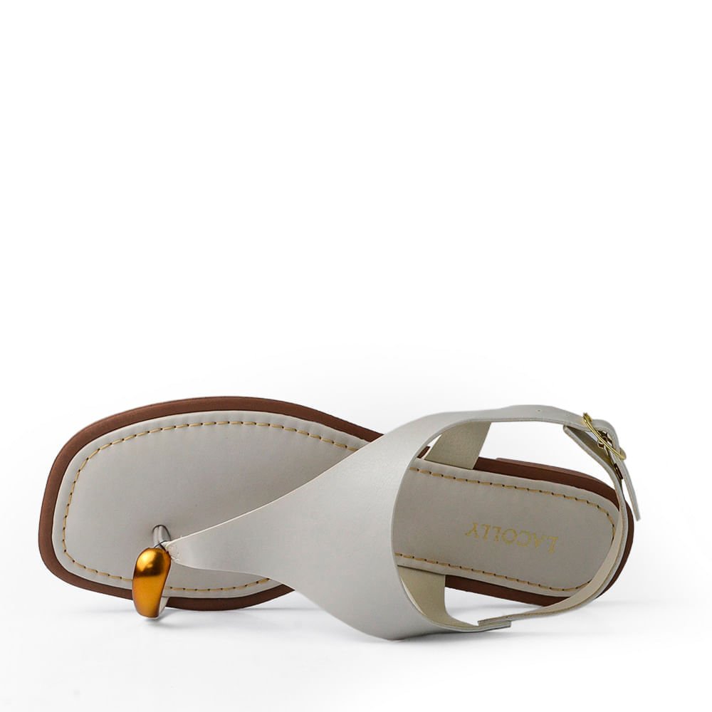 Sandália Rasteira Lacolly Feminina 951969 Branco 4
