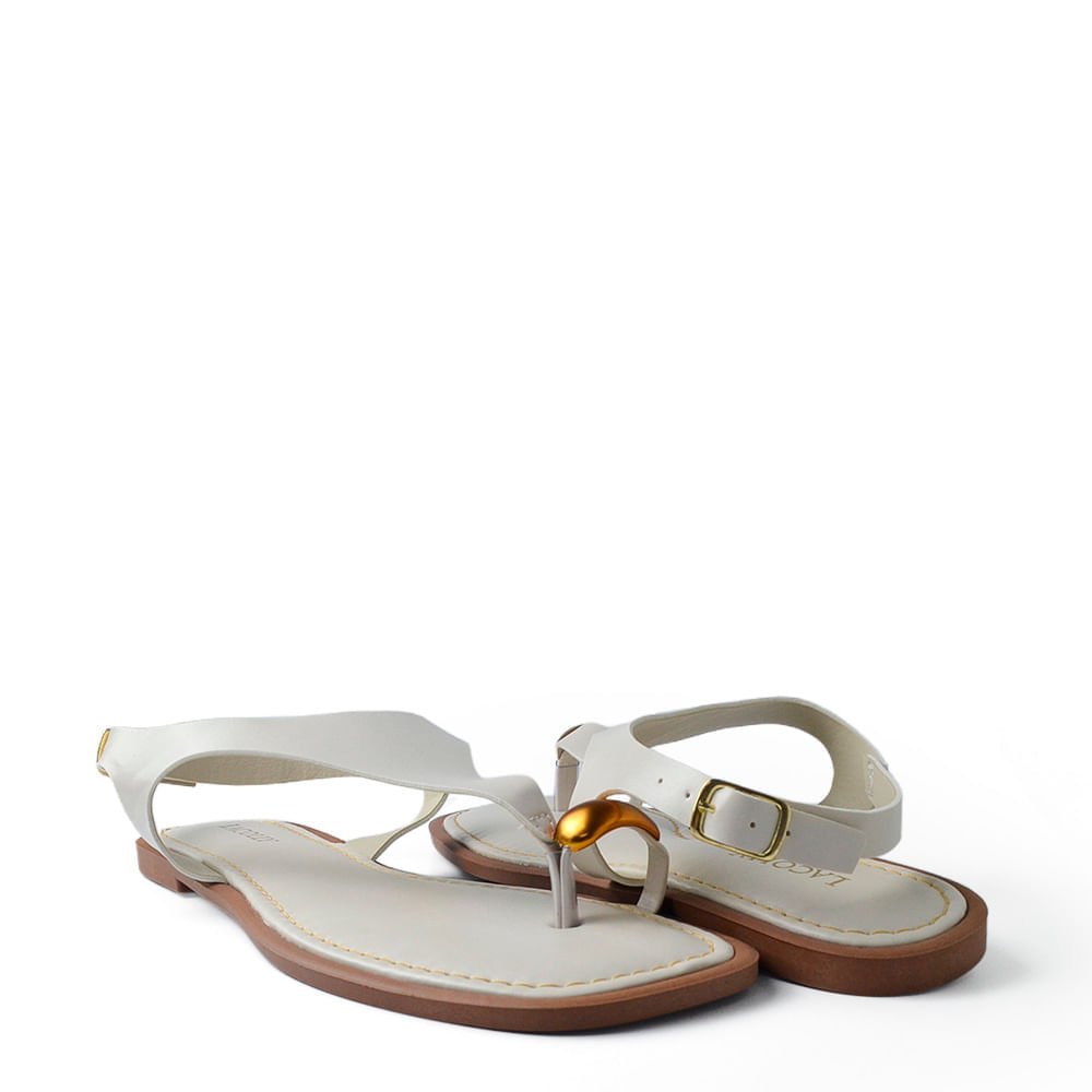 Sandália Rasteira Lacolly Feminina 951969 Branco 6