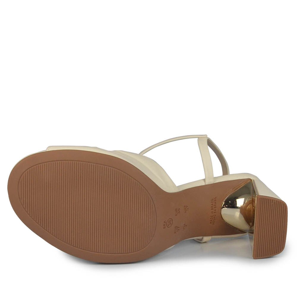 Sandália Ramarim Feminino Salto Bloco 2522205 Bege 5