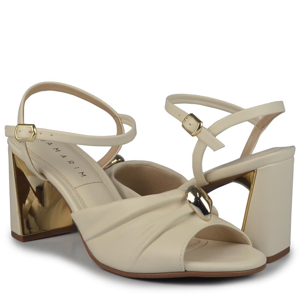 Sandália Ramarim Feminino Salto Bloco 2522205 Bege 6