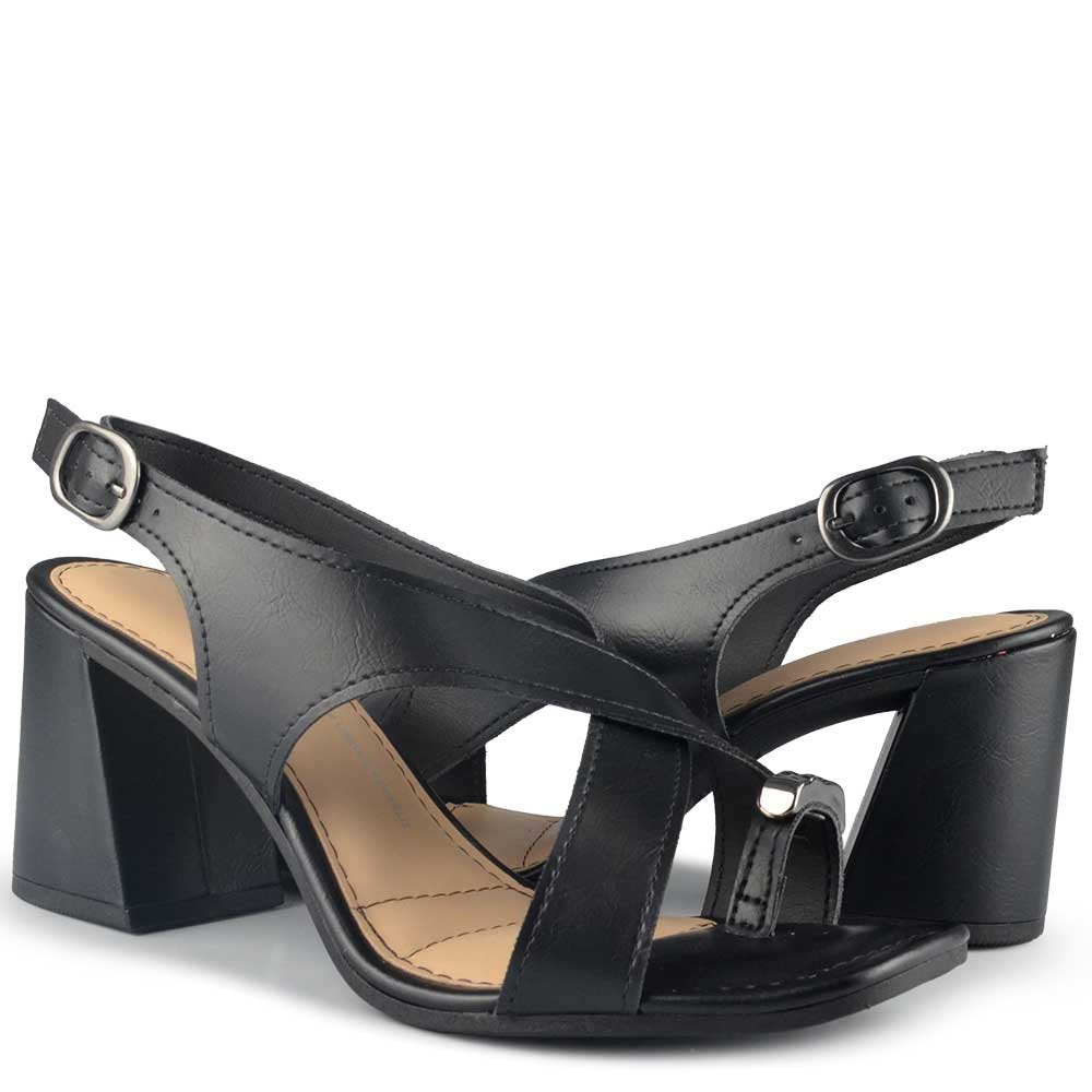 Sandália Salto Bloco Dakota Feminina Y9152 Preto 6