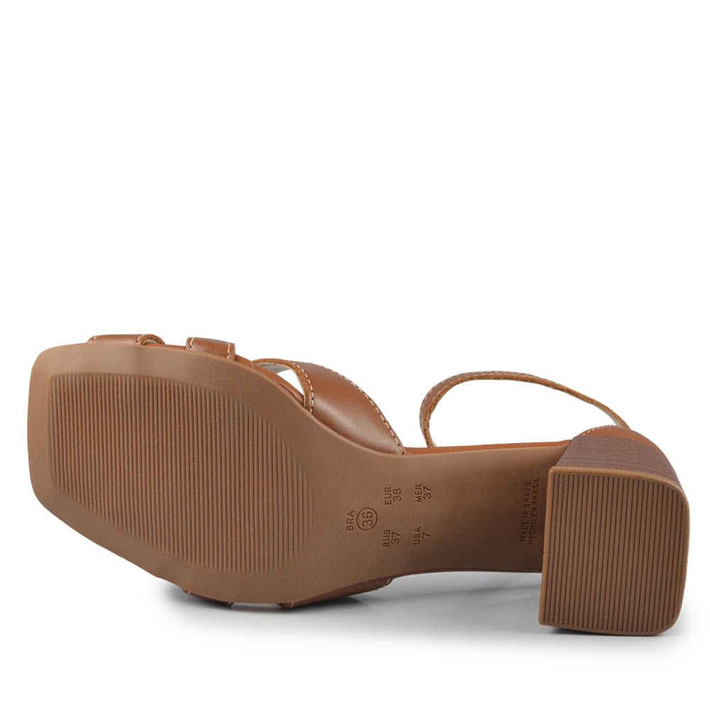 Sandália Ramarim Feminino Salto Bloco 2553204 Marrom 4