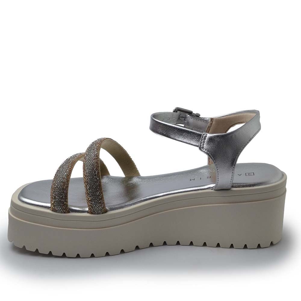 Sandália Anabela Ramarim Feminina 2445205 MET Prata 3