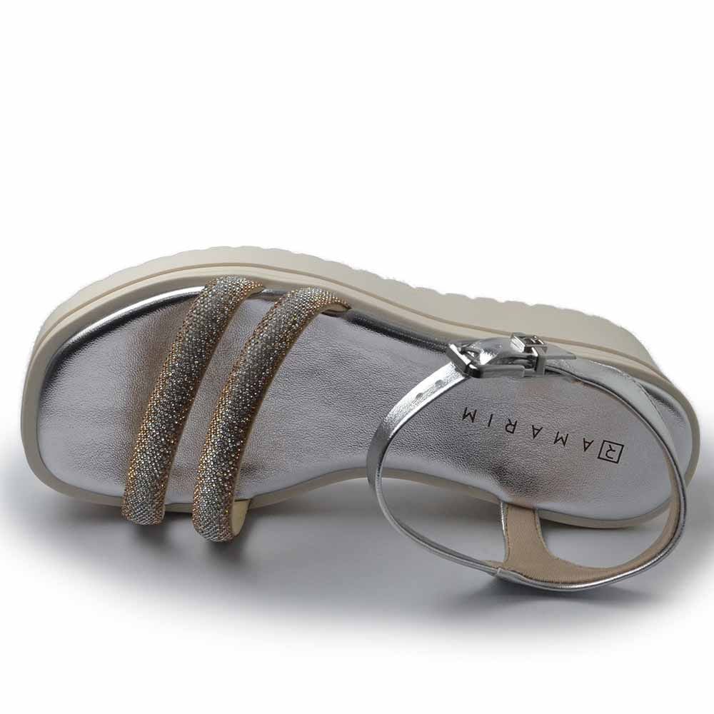Sandália Anabela Ramarim Feminina 2445205 MET Prata 4