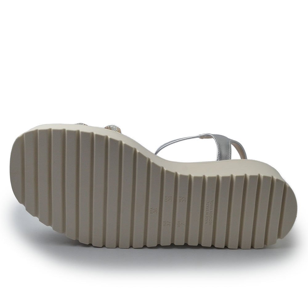 Sandália Anabela Ramarim Feminina 2445205 MET Prata 5