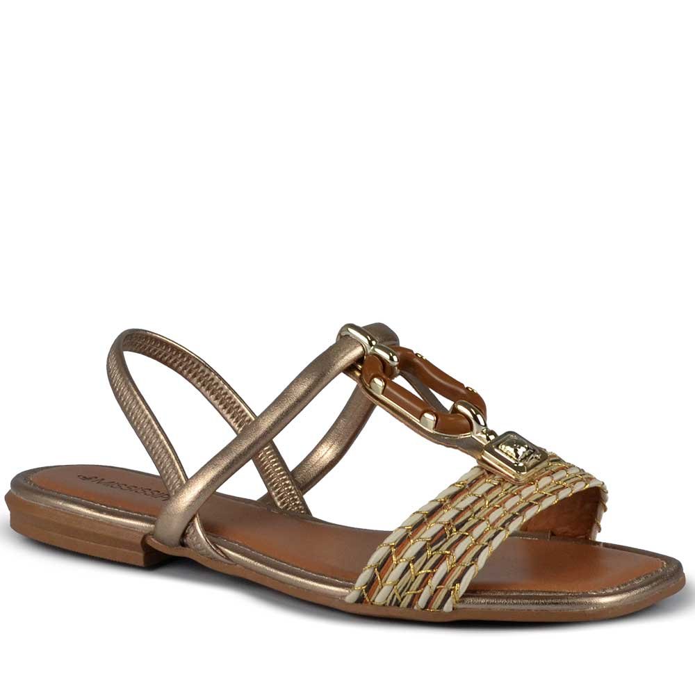 Sandália Rasteira Mississipi Feminina MF302 Dourado 2