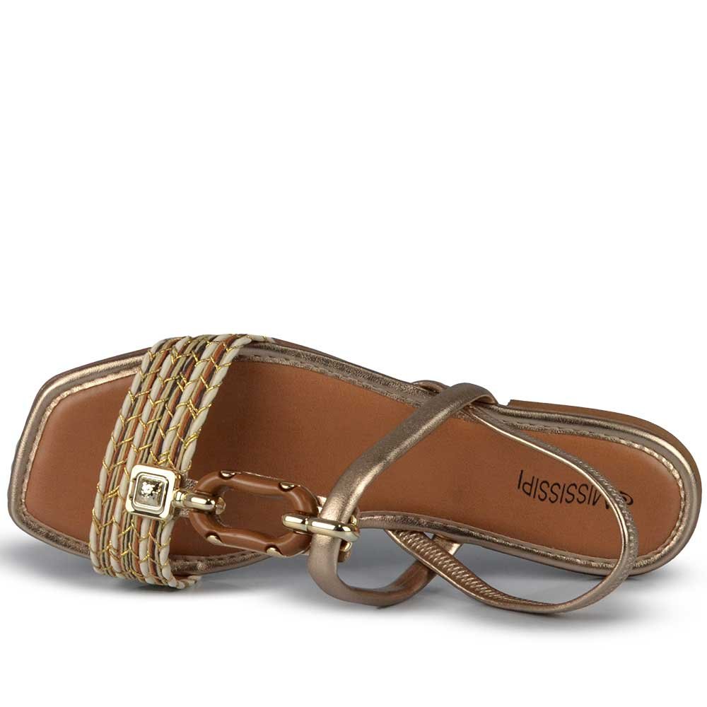 Sandália Rasteira Mississipi Feminina MF302 Dourado 4