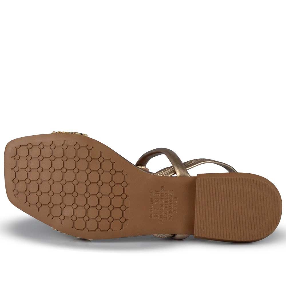 Sandália Rasteira Mississipi Feminina MF302 Dourado 5