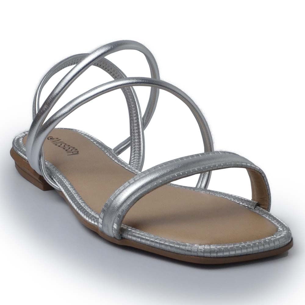 Sandália Rasteira Mississipi Feminina MB043 Prata 2