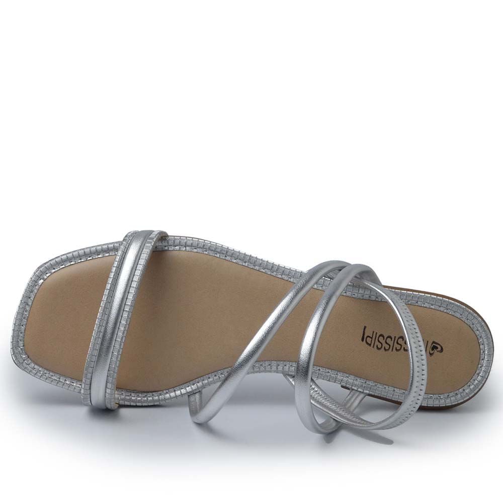 Sandália Rasteira Mississipi Feminina MB043 Prata 4