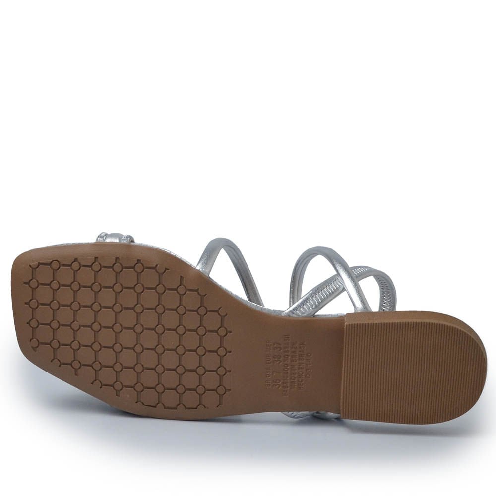 Sandália Rasteira Mississipi Feminina MB043 Prata 5