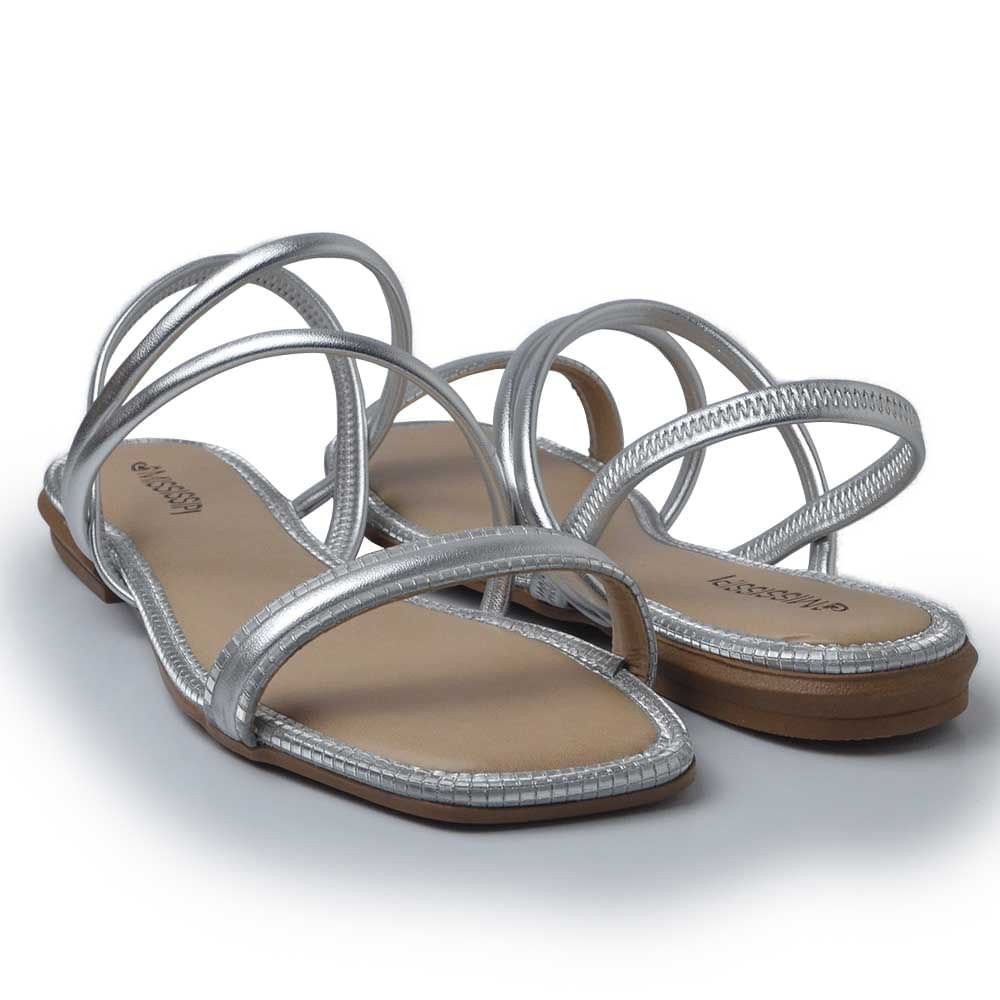 Sandália Rasteira Mississipi Feminina MB043 Prata 6