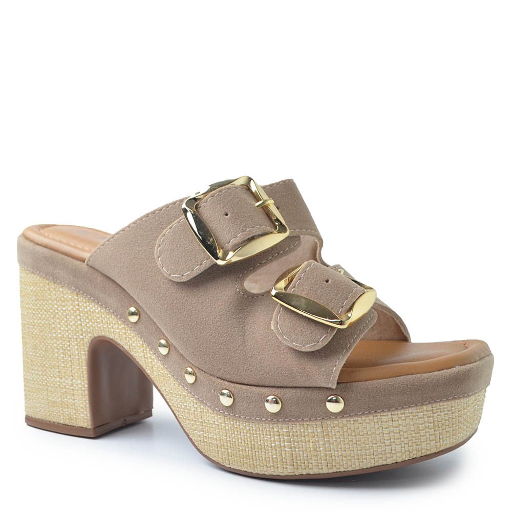 Tamanco Bebecê Salto Bloco Feminino T5110-129 Marrom Claro 2