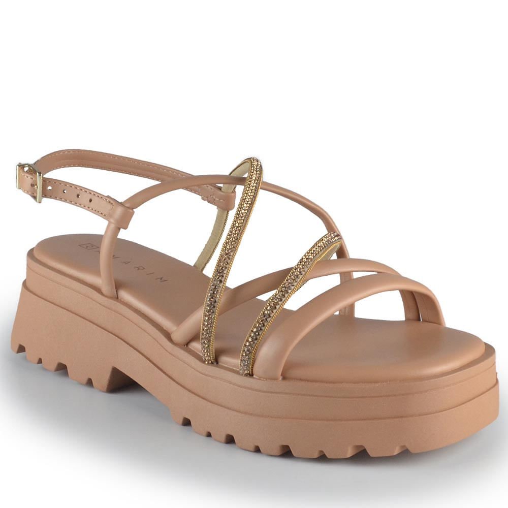 Sandália Tratorada Ramarim Feminina 2438203 Bege 2