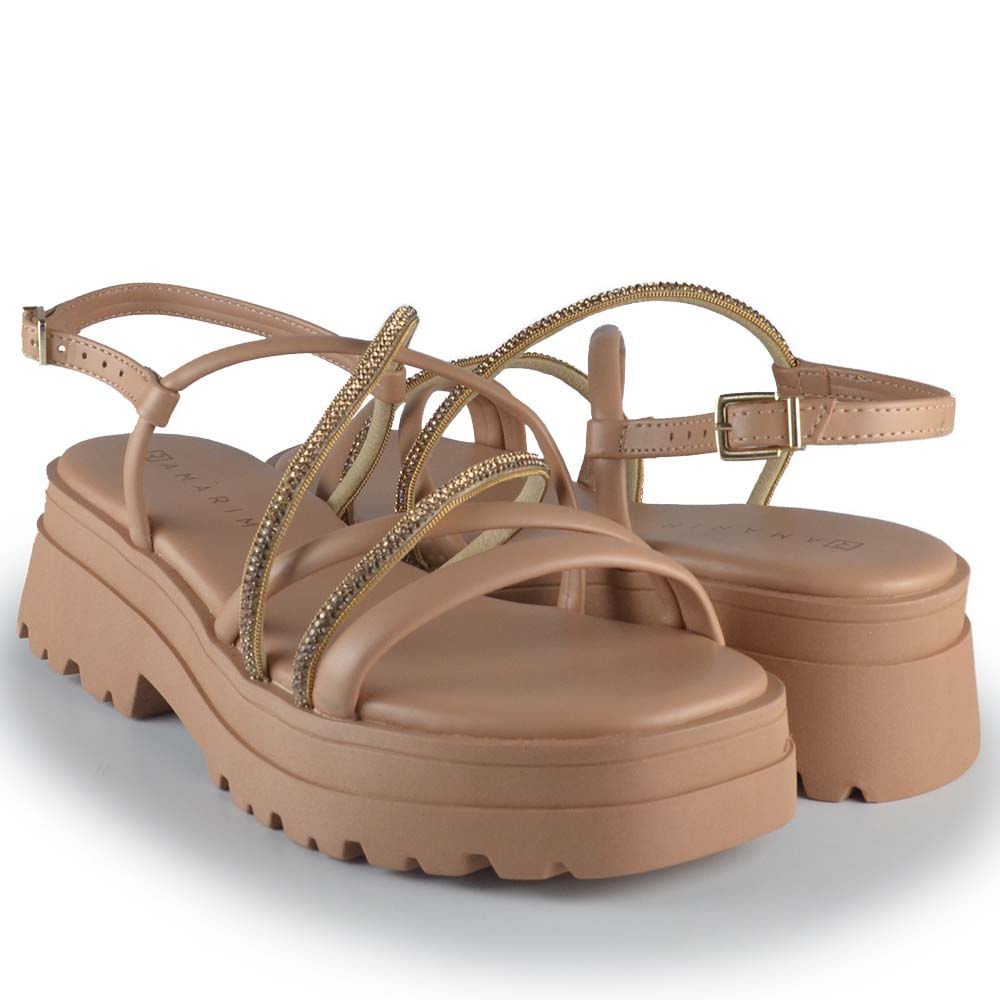 Sandália Tratorada Ramarim Feminina 2438203 Bege 6