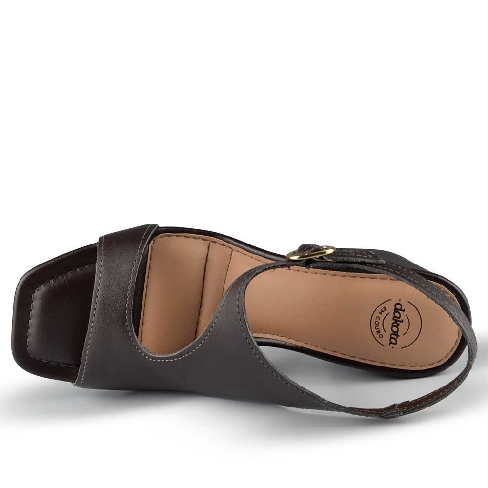 Sandália Salto Bloco Dakota Feminina Y9991 Café 4