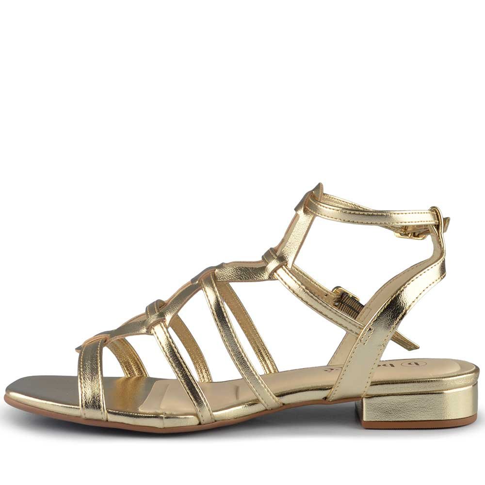 Sandália Salto Baixo Bebece Feminina T2547-042 Dourado 3