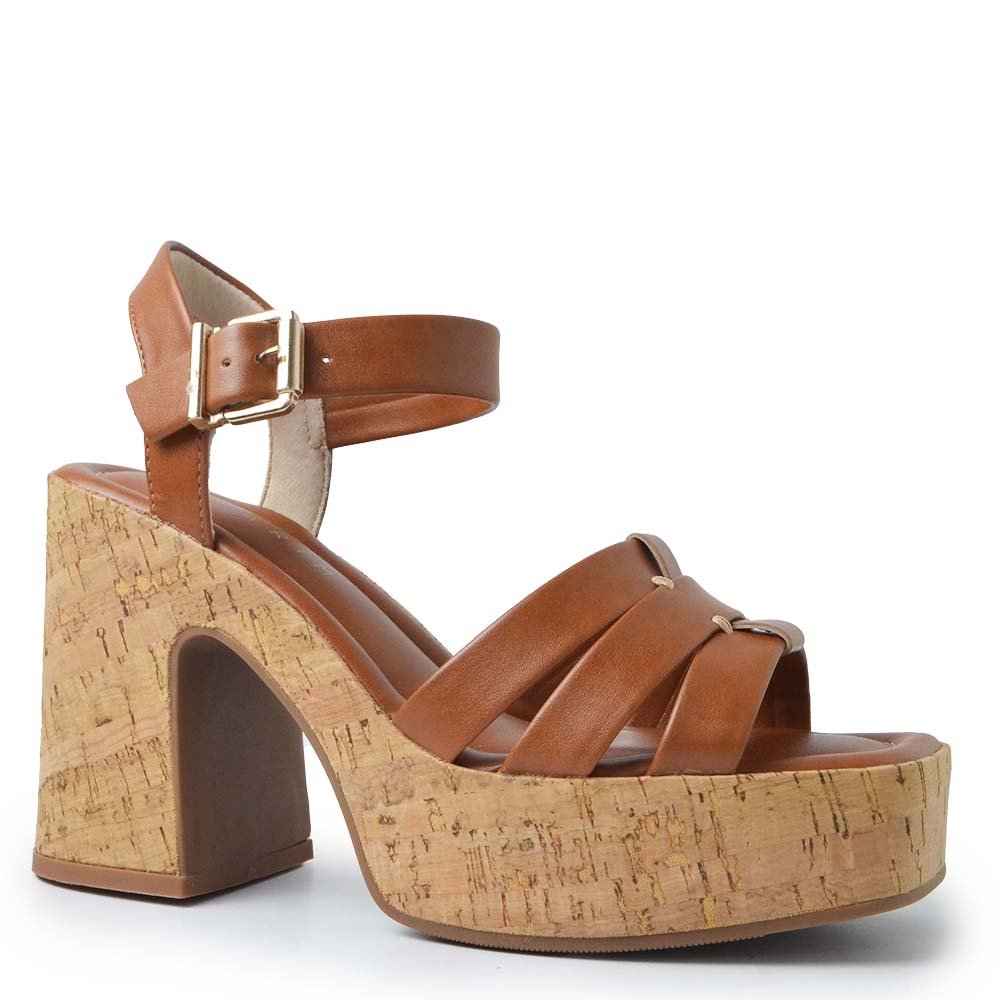 Sandália Salto Alto Ramarim Feminina 2535204 Marrom 2