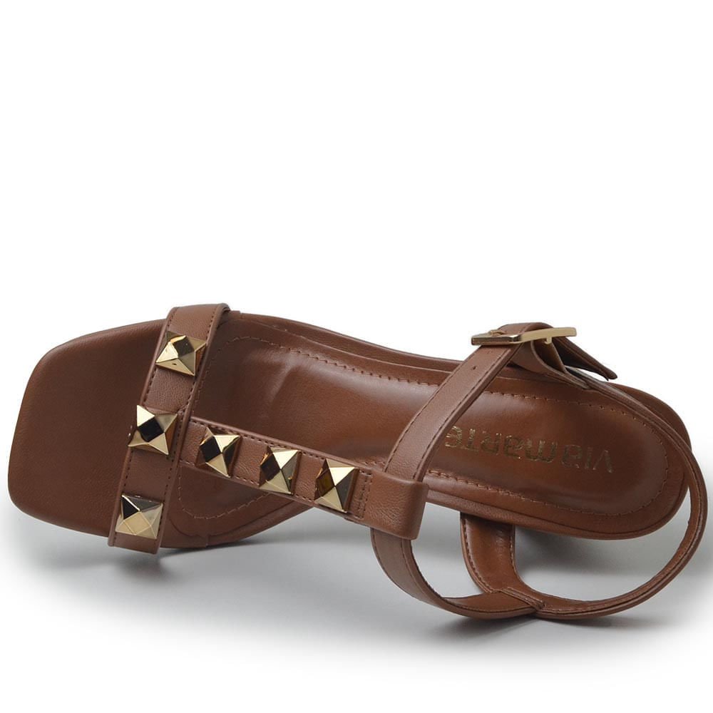 Sandália Via Marte Feminina Salto Alto 139-001-01 Marrom 4