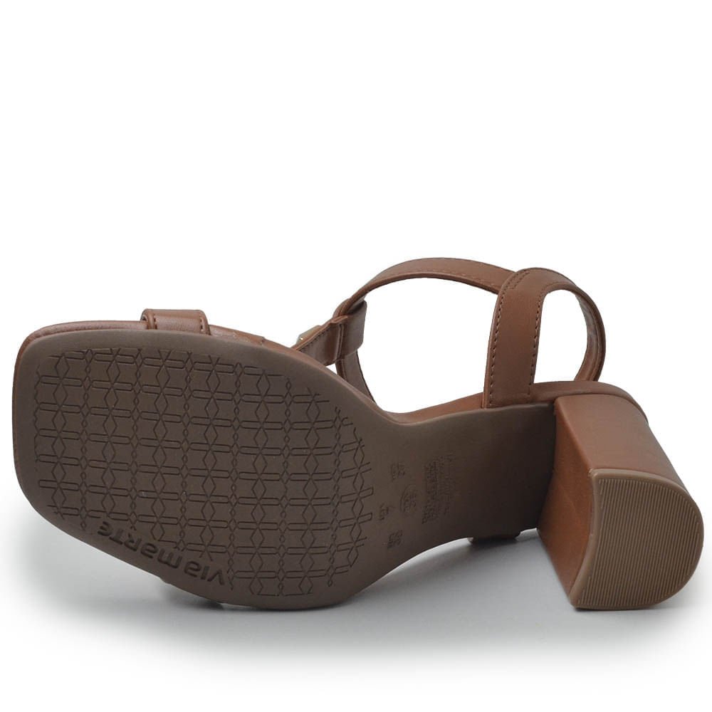 Sandália Via Marte Feminina Salto Alto 139-001-01 Marrom 5