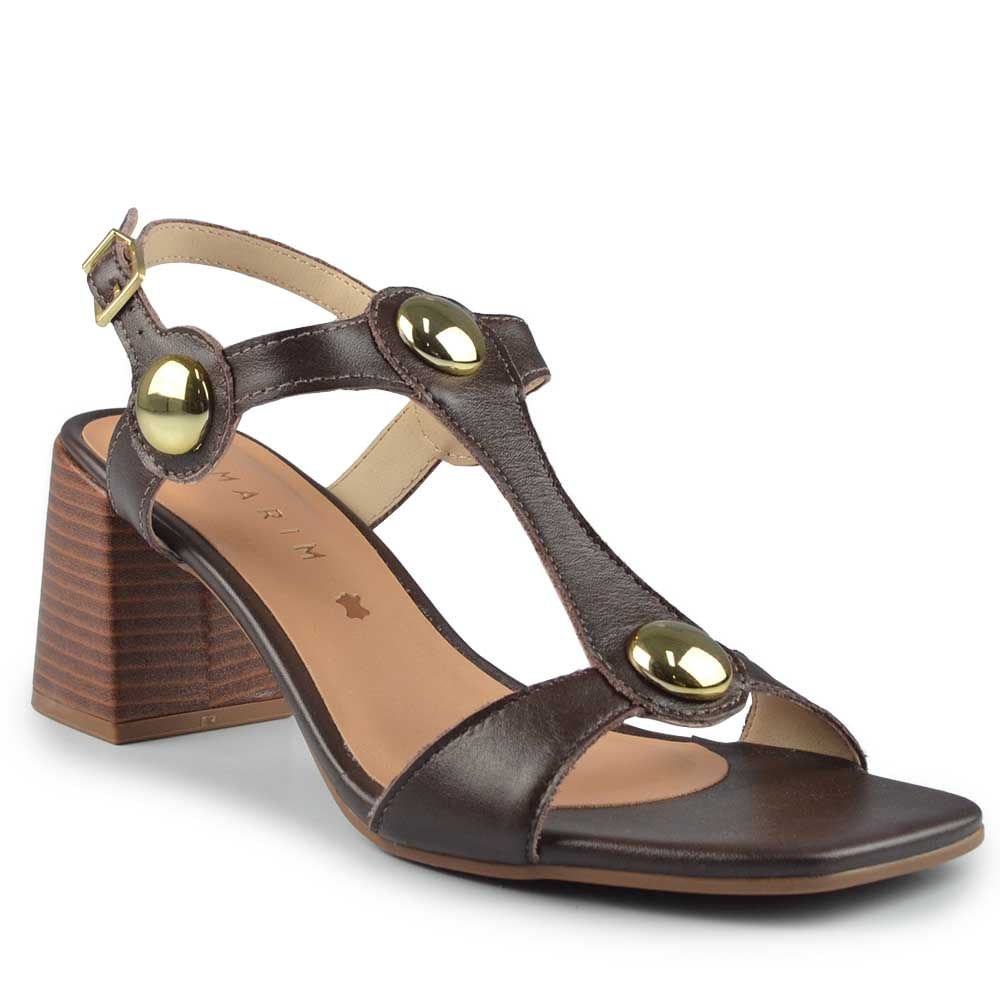 Sandália Ramarim Feminino Salto Bloco 2553203 Café 2