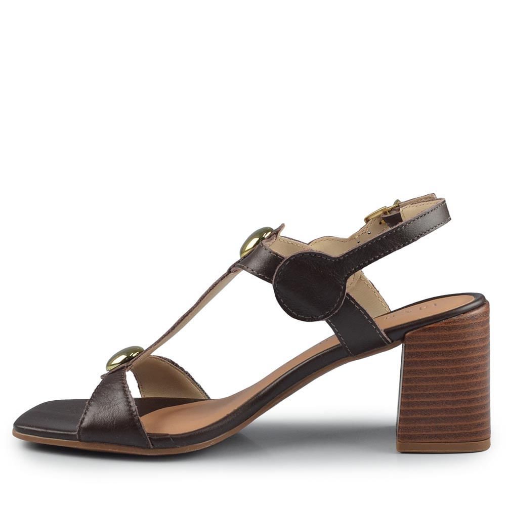 Sandália Ramarim Feminino Salto Bloco 2553203 Café 3