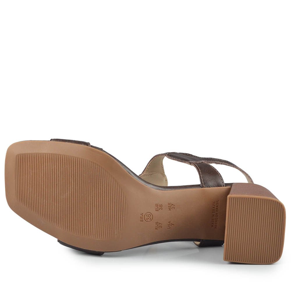 Sandália Ramarim Feminino Salto Bloco 2553203 Café 5