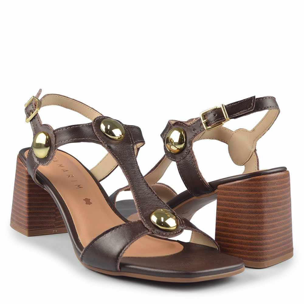 Sandália Ramarim Feminino Salto Bloco 2553203 Café 6