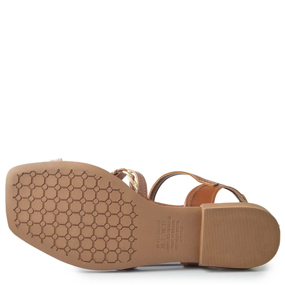 Sandália Rasteira Mississipi Feminina JO391 Marrom 5