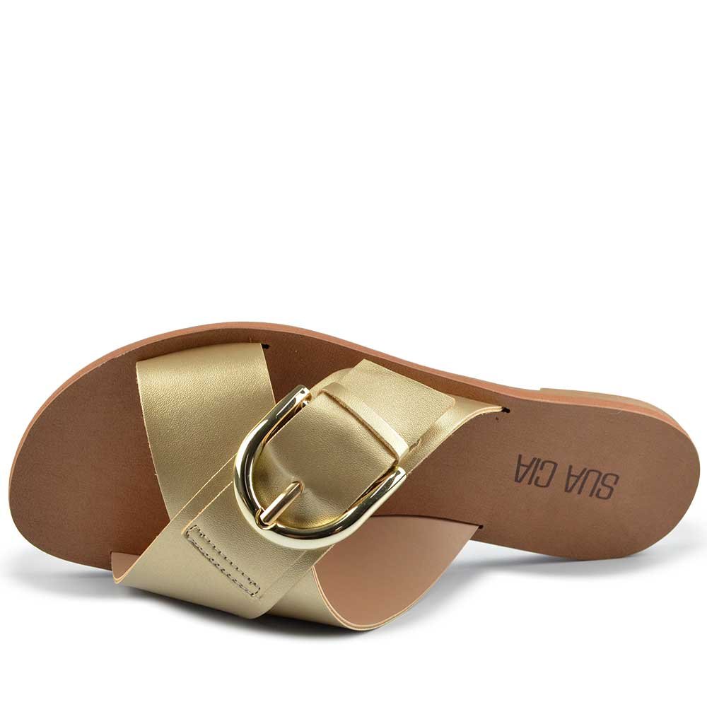 Sandália Rasteira Sua Cia Feminina 8395.16146 Dourado 4