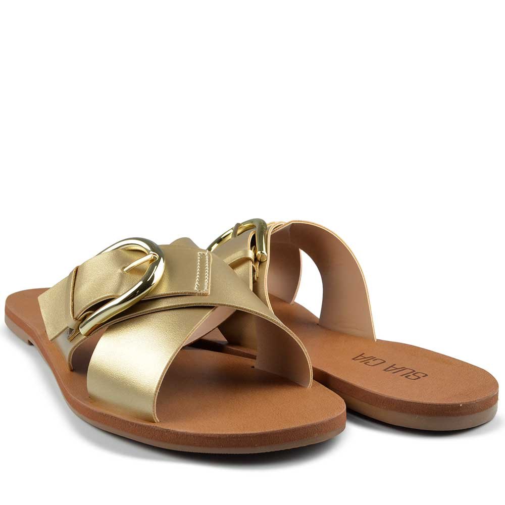 Sandália Rasteira Sua Cia Feminina 8395.16146 Dourado 6