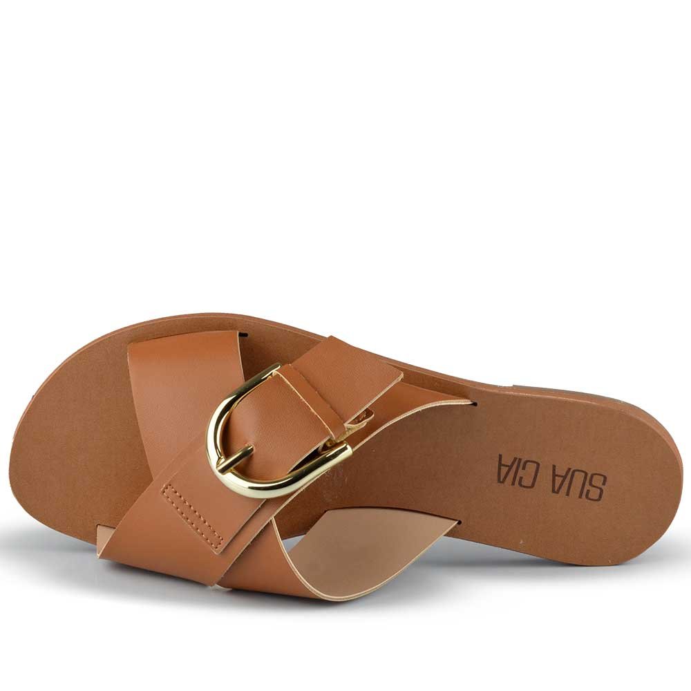Sandália Rasteira Sua Cia Feminina 8395.16146 Marrom 4