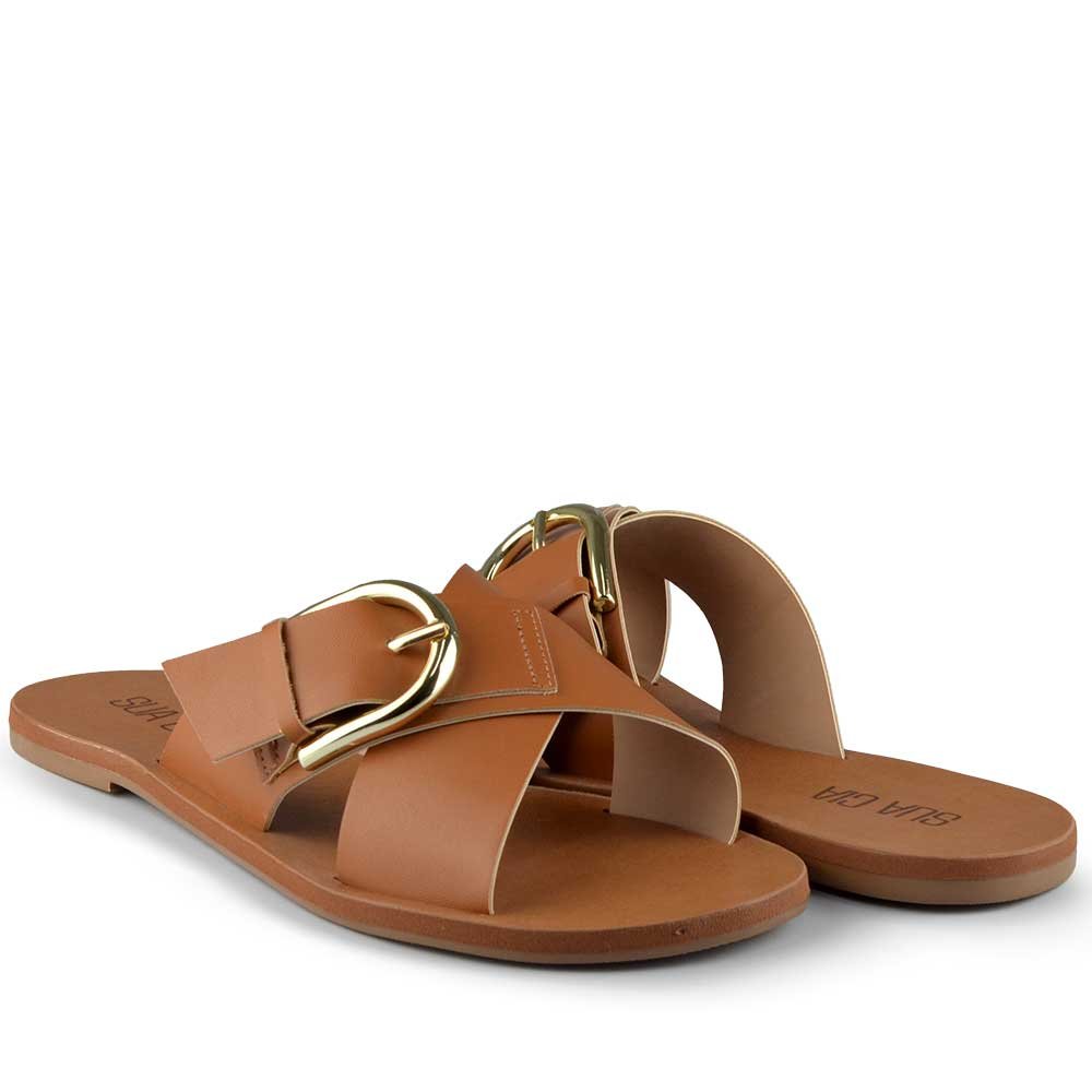 Sandália Rasteira Sua Cia Feminina 8395.16146 Marrom 6