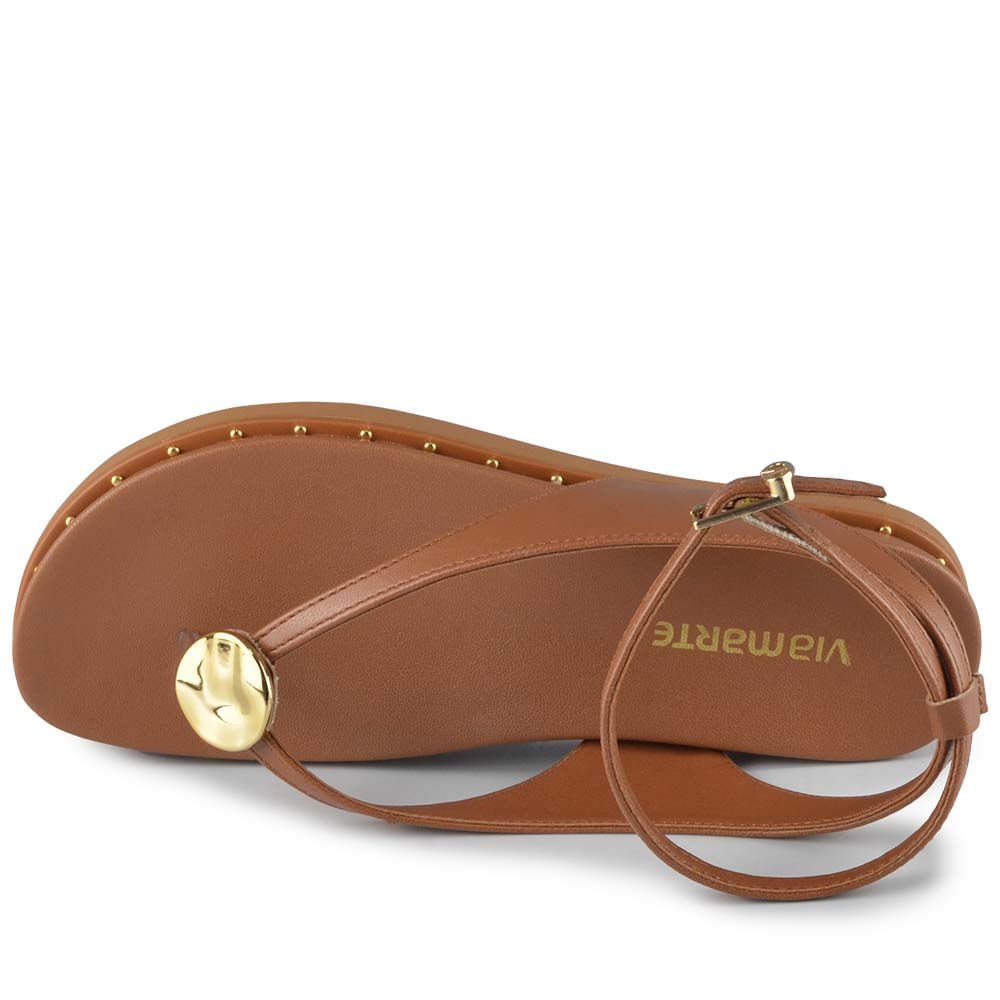 Sandália Papete Via Marte Feminina 169-019-01 Marrom 4