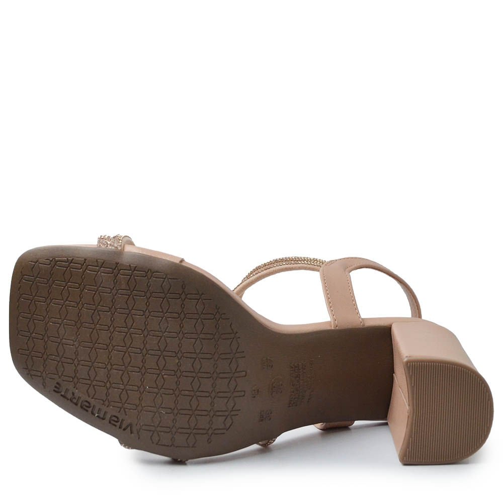 Sandália Via Marte Salto Bloco Feminina 139-039-01 Bege 5