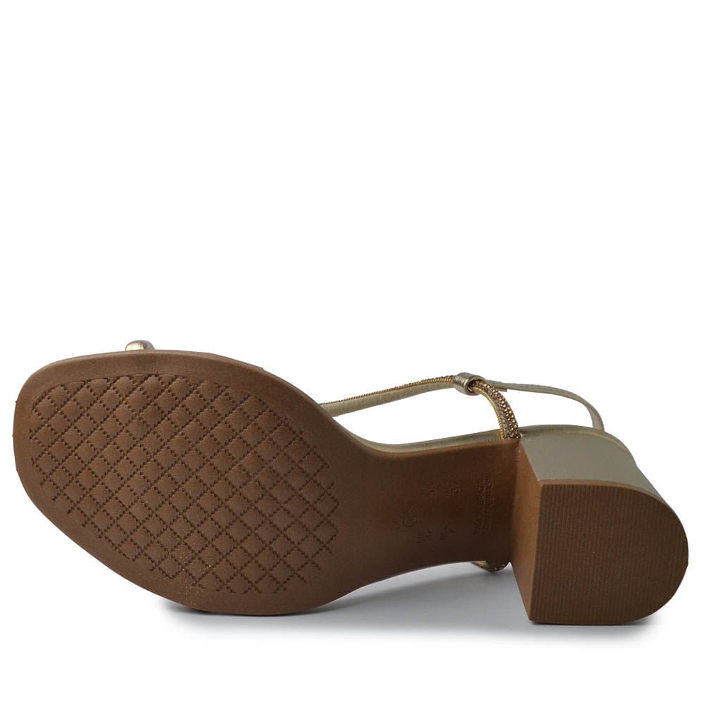 Sandália Ramarim Feminino Salto Bloco 2531204 Dourado 5