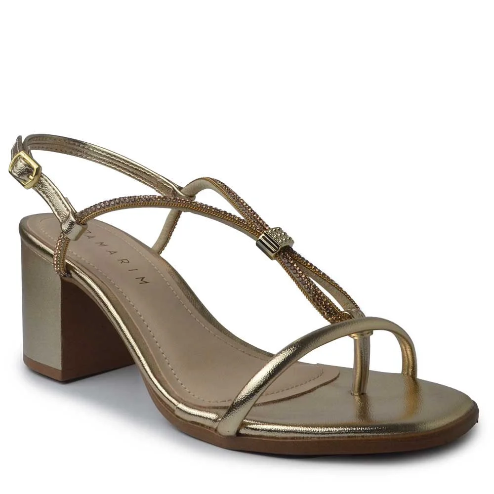 Sandália Ramarim Feminino Salto Bloco 2531204 Dourado 2