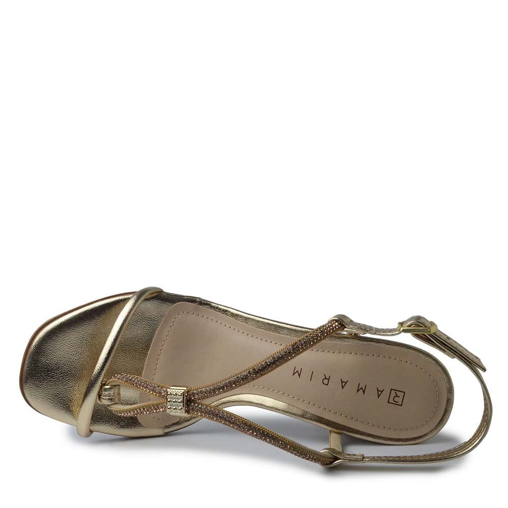 Sandália Ramarim Feminino Salto Bloco 2531204 Dourado 4