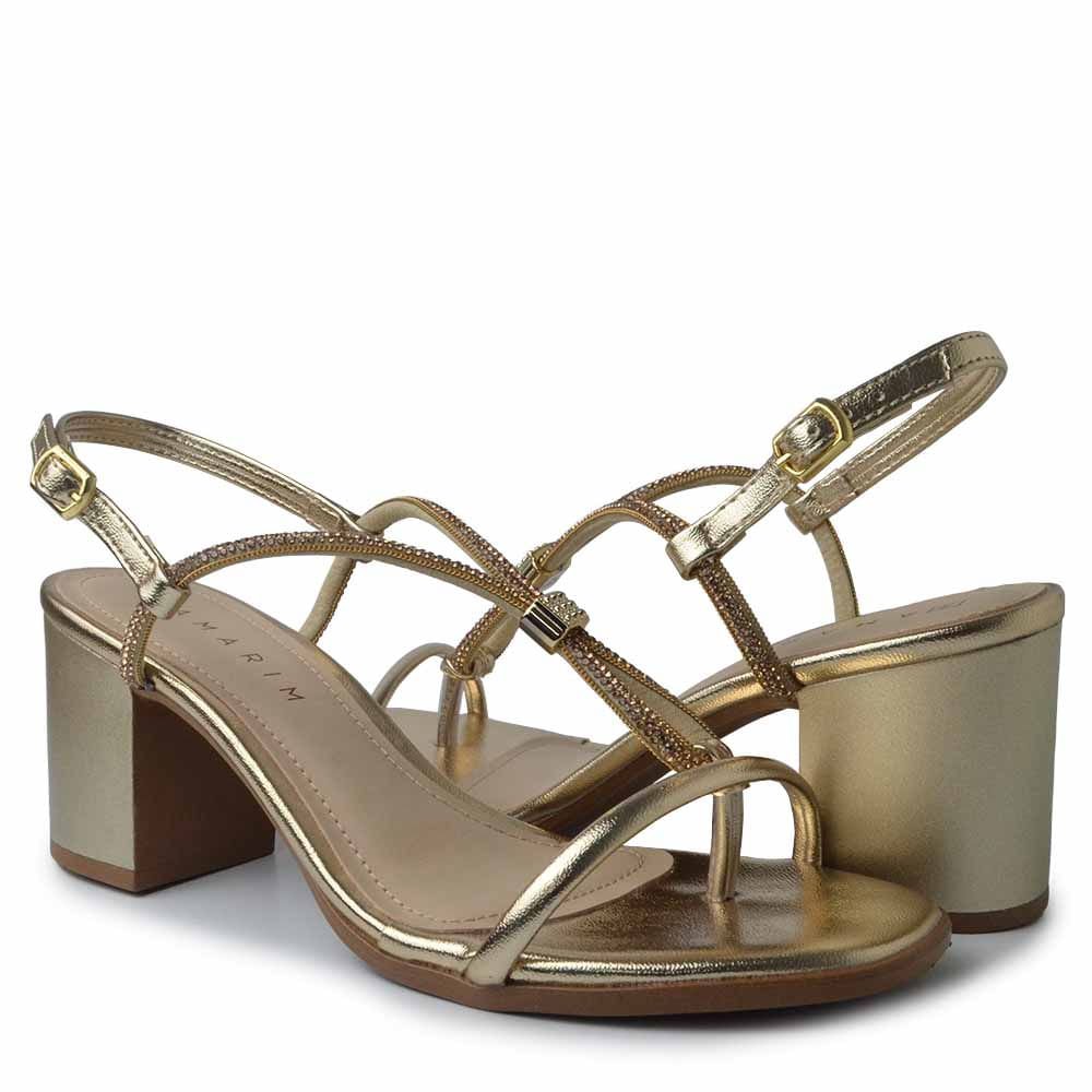 Sandália Ramarim Feminino Salto Bloco 2531204 Dourado 6